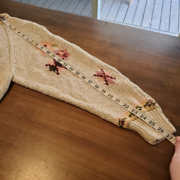 Vintage Hand Knit Van Heusen For Her Floral Cottagecore Sweater Pullover XL - Picture 13 of 16